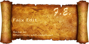 Faix Edit névjegykártya